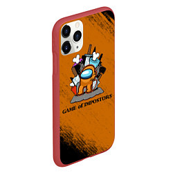 Чехол iPhone 11 Pro матовый Among Us, цвет: 3D-красный — фото 2