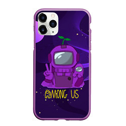 Чехол iPhone 11 Pro матовый Among Us x Fortnite, цвет: 3D-фиолетовый