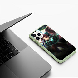 Чехол iPhone 11 Pro матовый КЛИНОК РАССЕКАЮЩИЙ ДЕМОНОВ, цвет: 3D-салатовый — фото 2