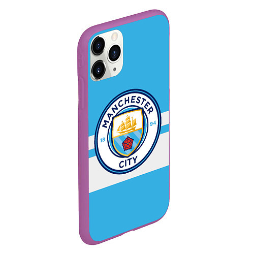 Чехол iPhone 11 Pro матовый MANCHESTER CITY / 3D-Фиолетовый – фото 2