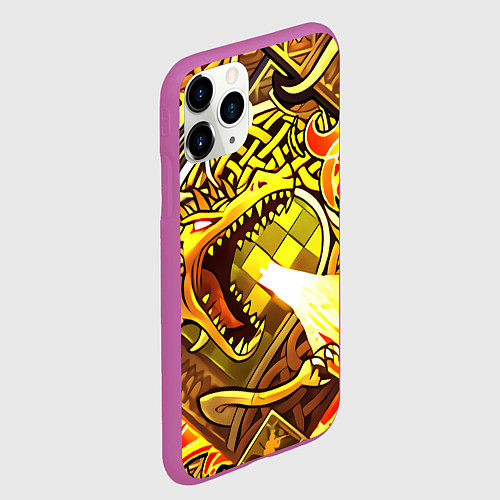 Чехол iPhone 11 Pro матовый CS GO DRAGON LORE / 3D-Фиолетовый – фото 2