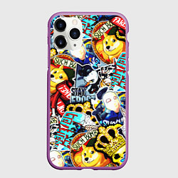 Чехол iPhone 11 Pro матовый CS GO STICKERBOMBING, цвет: 3D-фиолетовый