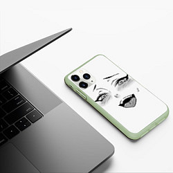 Чехол iPhone 11 Pro матовый Ахегао, цвет: 3D-салатовый — фото 2