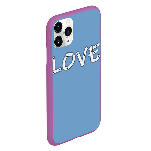 Чехол iPhone 11 Pro матовый LOVE / 3D-Фиолетовый – фото 2