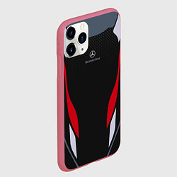Чехол iPhone 11 Pro матовый Mercedes-Benz, цвет: 3D-малиновый — фото 2