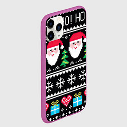 Чехол iPhone 11 Pro матовый Ho! Ho! Ho!, цвет: 3D-фиолетовый — фото 2