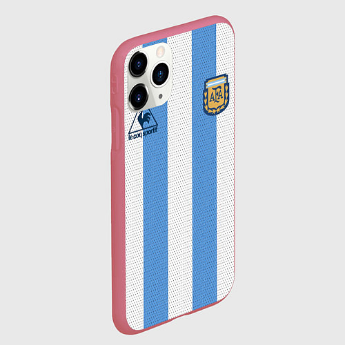 Чехол iPhone 11 Pro матовый Джерси Марадоны с автографом / 3D-Малиновый – фото 2