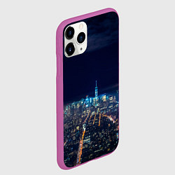 Чехол iPhone 11 Pro матовый Ночной город, цвет: 3D-фиолетовый — фото 2