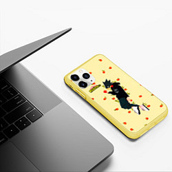 Чехол iPhone 11 Pro матовый Моя геройская академия, цвет: 3D-желтый — фото 2