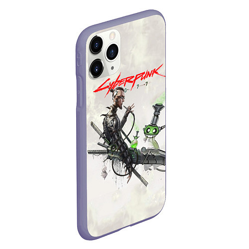 Чехол iPhone 11 Pro матовый CYBERPUNK 2077 / 3D-Серый – фото 2