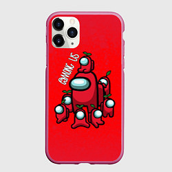 Чехол iPhone 11 Pro матовый AMONG US, цвет: 3D-малиновый