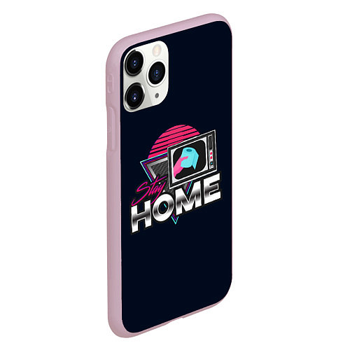 Чехол iPhone 11 Pro матовый Stay Home / 3D-Розовый – фото 2