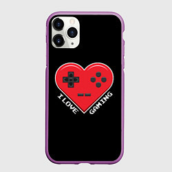 Чехол iPhone 11 Pro матовый I Love Gaming, цвет: 3D-фиолетовый