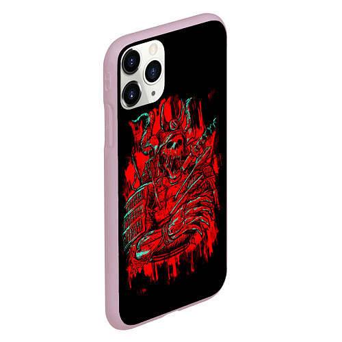 Чехол iPhone 11 Pro матовый Death Samurai / 3D-Розовый – фото 2