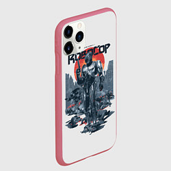 Чехол iPhone 11 Pro матовый Робот полицейский, цвет: 3D-малиновый — фото 2