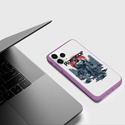 Чехол iPhone 11 Pro матовый Робот полицейский, цвет: 3D-фиолетовый — фото 2