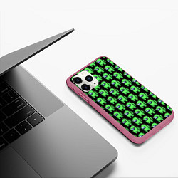 Чехол iPhone 11 Pro матовый Among Us Crocodile, цвет: 3D-малиновый — фото 2