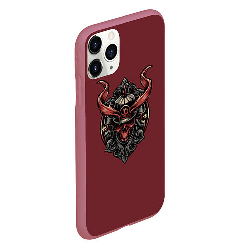 Чехол iPhone 11 Pro матовый Red Samurai / 3D-Малиновый – фото 2