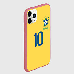 Чехол iPhone 11 Pro матовый СБОРНАЯ БРАЗИЛИИ ПЕЛЕ, цвет: 3D-малиновый — фото 2