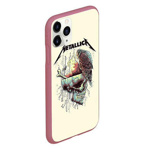 Чехол iPhone 11 Pro матовый Metallica / 3D-Малиновый – фото 2