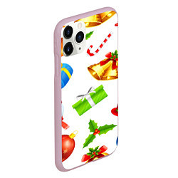 Чехол iPhone 11 Pro матовый Новый год!, цвет: 3D-розовый — фото 2