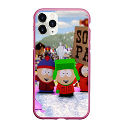 Чехол iPhone 11 Pro матовый Южный Парк South Park, цвет: 3D-малиновый