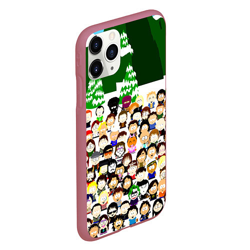 Чехол iPhone 11 Pro матовый Южный Парк South Park / 3D-Малиновый – фото 2