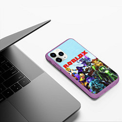 Чехол iPhone 11 Pro матовый ROBLOX, цвет: 3D-фиолетовый — фото 2