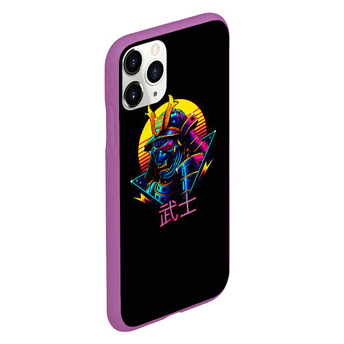 Чехол iPhone 11 Pro матовый Cyber Samurai / 3D-Фиолетовый – фото 2