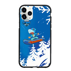 Чехол iPhone 11 Pro матовый Brawl Stars Snowboarding, цвет: 3D-черный