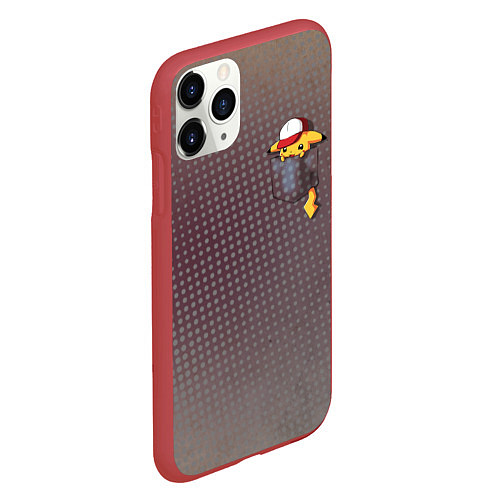 Чехол iPhone 11 Pro матовый Покемон / 3D-Красный – фото 2