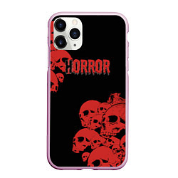 Чехол iPhone 11 Pro матовый Horror, цвет: 3D-розовый