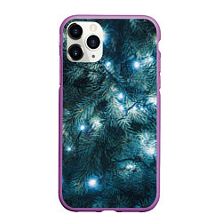 Чехол iPhone 11 Pro матовый Новогодняя Ёлка, цвет: 3D-фиолетовый