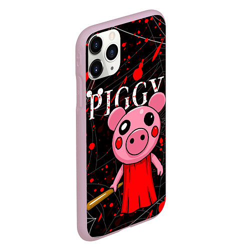 Чехол iPhone 11 Pro матовый ROBLOX PIGGY / 3D-Розовый – фото 2