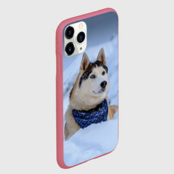 Чехол iPhone 11 Pro матовый Хаски, цвет: 3D-малиновый — фото 2