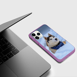 Чехол iPhone 11 Pro матовый Хаски, цвет: 3D-фиолетовый — фото 2