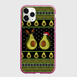 Чехол iPhone 11 Pro матовый Avo christmas, цвет: 3D-малиновый