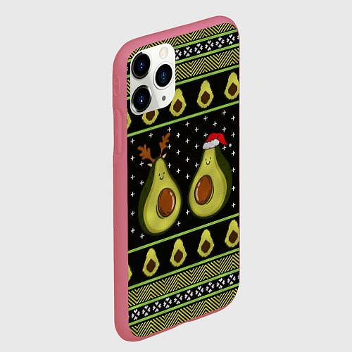 Чехол iPhone 11 Pro матовый Avo christmas / 3D-Малиновый – фото 2