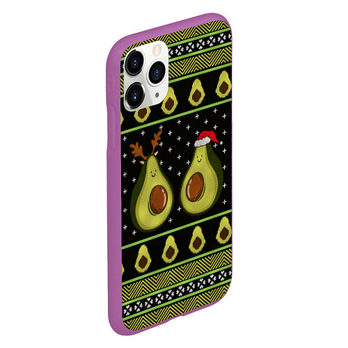 Чехол iPhone 11 Pro матовый Avo christmas / 3D-Фиолетовый – фото 2