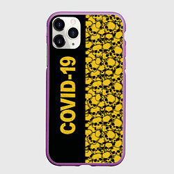 Чехол iPhone 11 Pro матовый COVID-19, цвет: 3D-фиолетовый