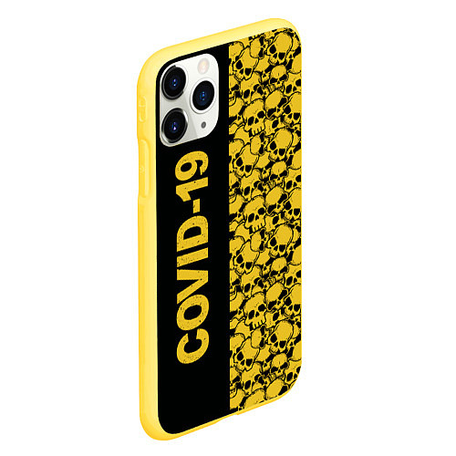 Чехол iPhone 11 Pro матовый COVID-19 / 3D-Желтый – фото 2