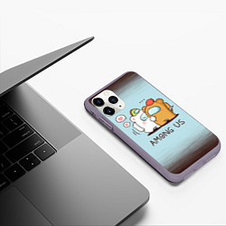Чехол iPhone 11 Pro матовый AMONG US - LOVE, цвет: 3D-серый — фото 2