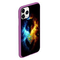 Чехол iPhone 11 Pro матовый Волки в огне, цвет: 3D-фиолетовый — фото 2