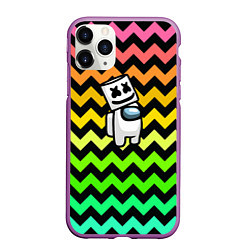 Чехол iPhone 11 Pro матовый Among Us Marshmello, цвет: 3D-фиолетовый