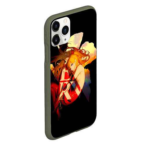 Чехол iPhone 11 Pro матовый Аска Евангелион Nerv / 3D-Темно-зеленый – фото 2