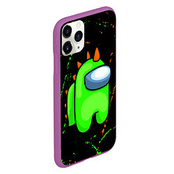 Чехол iPhone 11 Pro матовый AMONG US - FORTNITE REX, цвет: 3D-фиолетовый — фото 2