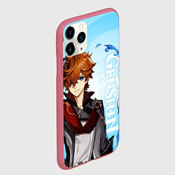 Чехол iPhone 11 Pro матовый GENSHIN IMPACT, ТАРТАЛЬЯ, цвет: 3D-малиновый — фото 2