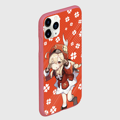 Чехол iPhone 11 Pro матовый GENSHIN IMPACT / 3D-Малиновый – фото 2