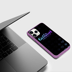 Чехол iPhone 11 Pro матовый GENSHIN IMPACT, цвет: 3D-фиолетовый — фото 2