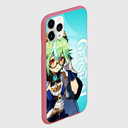 Чехол iPhone 11 Pro матовый GENSHIN IMPACT, САХАРОЗА, цвет: 3D-малиновый — фото 2